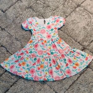 Tahari Kids Floral Dress in Pink and Green Cute Dress For Church Or School